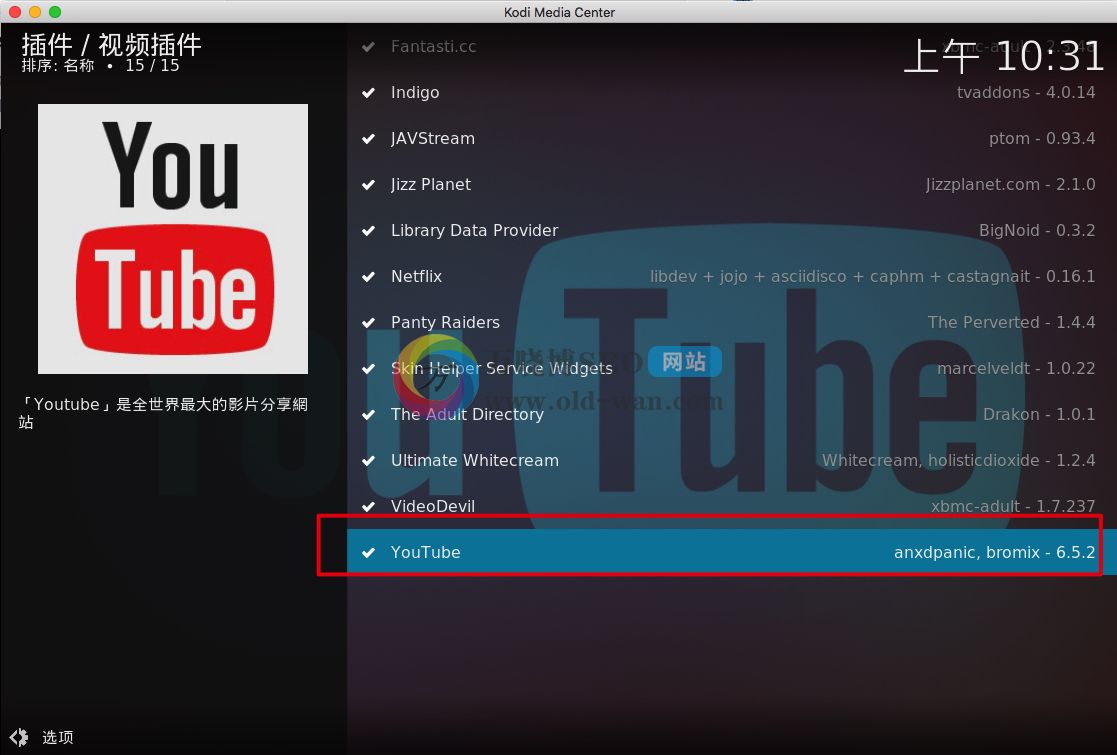 kodi18安装youtube并设置